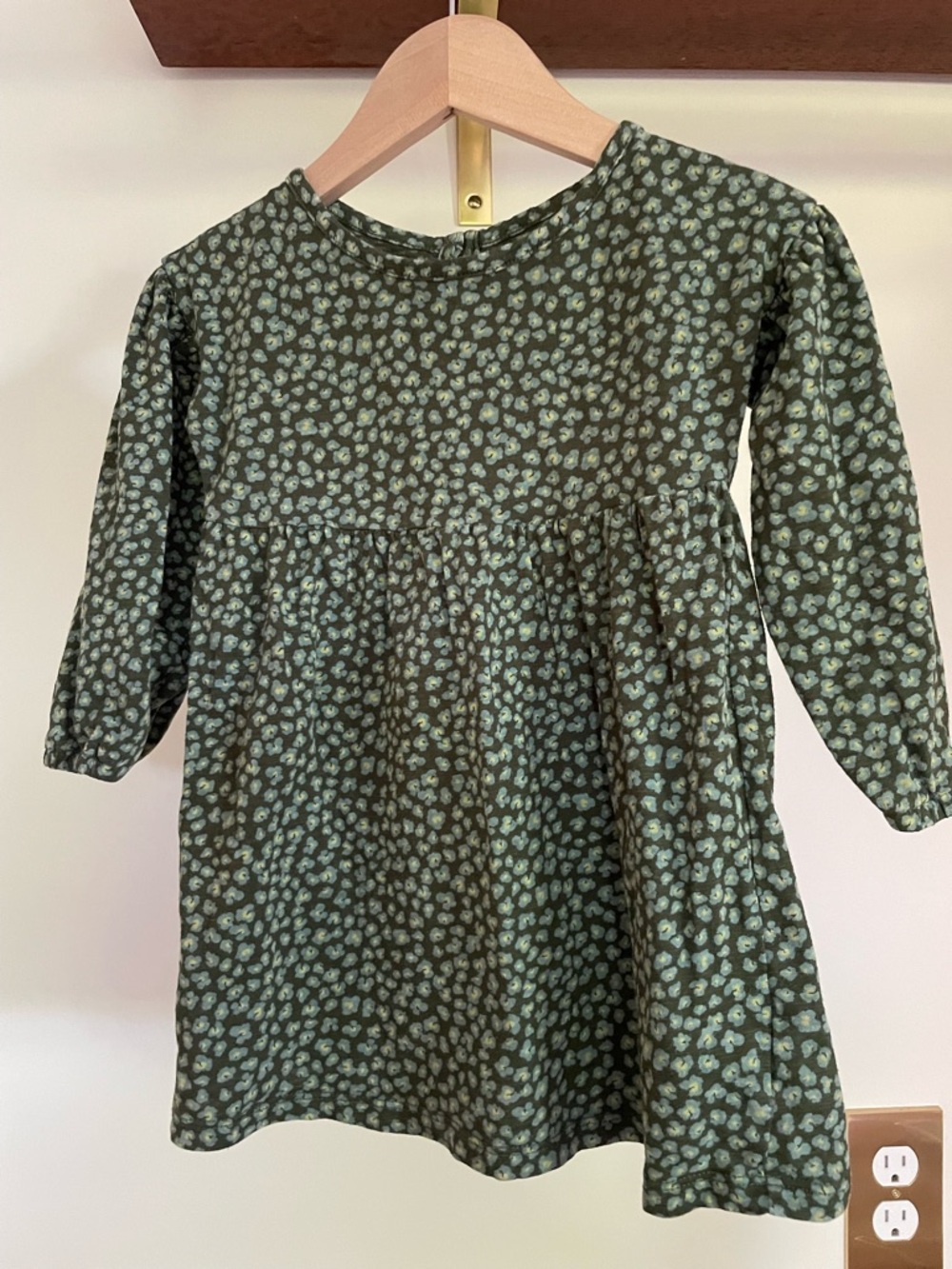 GAP Toddler Green Floral Print Dress
